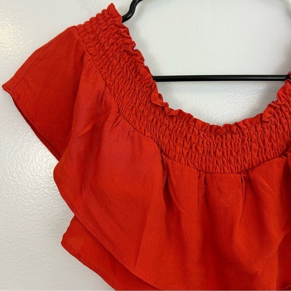 Lovers + Friends Red Suntime Off The Shoulder Ruffle Mini Dress Size Small - Picture 6 of 13